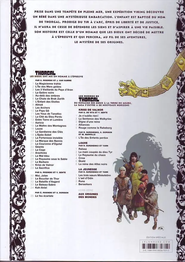 Verso de l'album Thorgal Tome 1 La Magicienne trahie