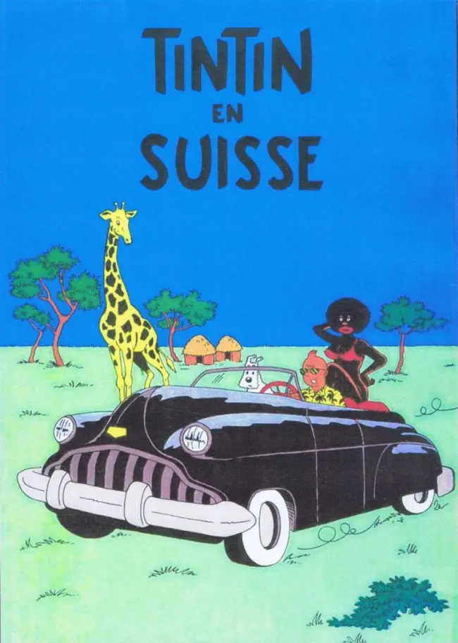 Verso de l'album Tintin Tintin en Suisse