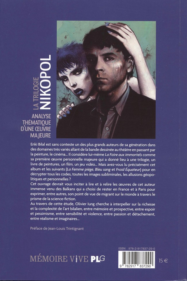 Verso de l'album Nikopol La trilogie Nikopol - Du réalisme aux imaginaires chez Enki Bilal