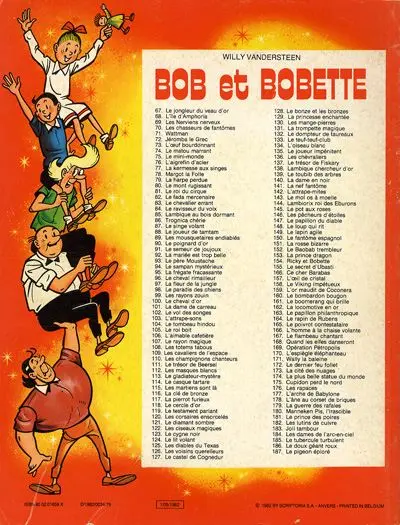 Verso de l'album Bob et Bobette Tome 187 Le pigeon éploré