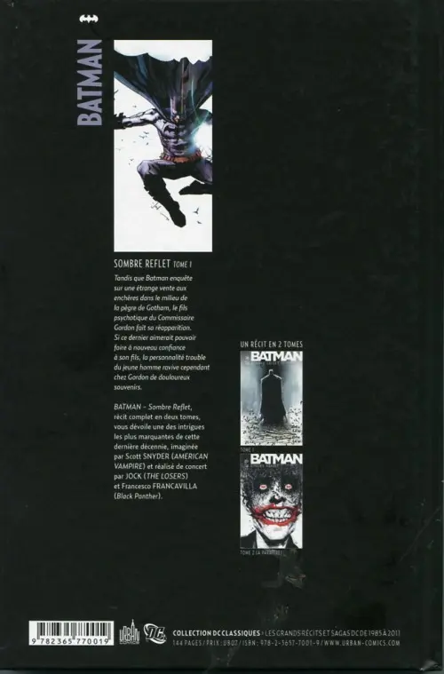 Verso de l'album Batman : Sombre reflet Tome 1