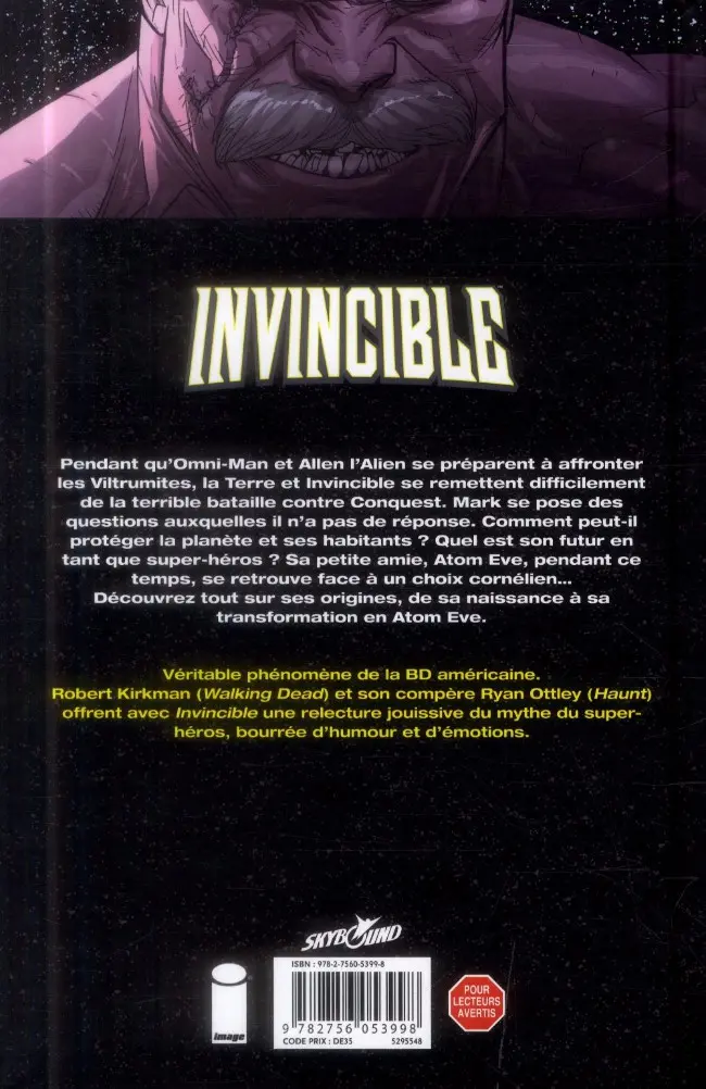 Verso de l'album Invincible Tome 12 Le calme avant la tempête