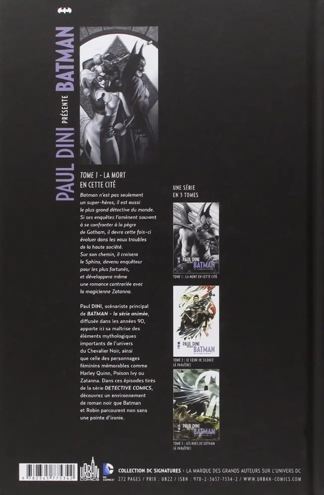 Verso de l'album Batman Tome 1 La mort en cette cité