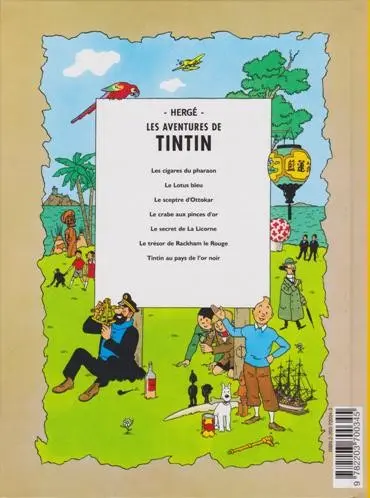 Verso de l'album Tintin Tome 15 Tintin au pays de l'or noir