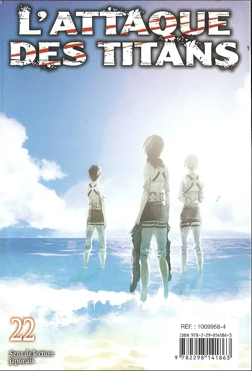 Verso de l'album L'Attaque des Titans Tomes 21 et 22