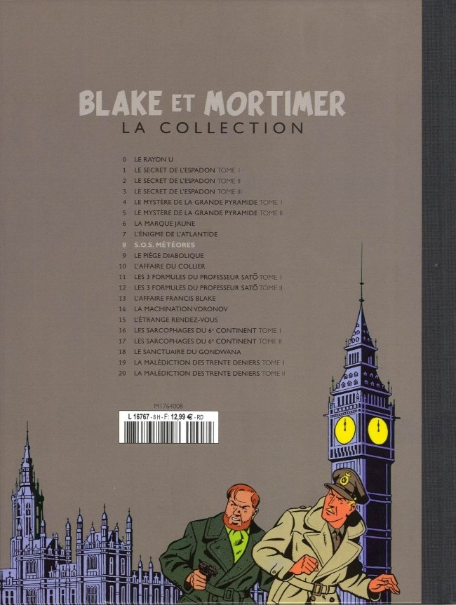 Verso de l'album Blake et Mortimer La Collection Tome 8 S.O.S. météores