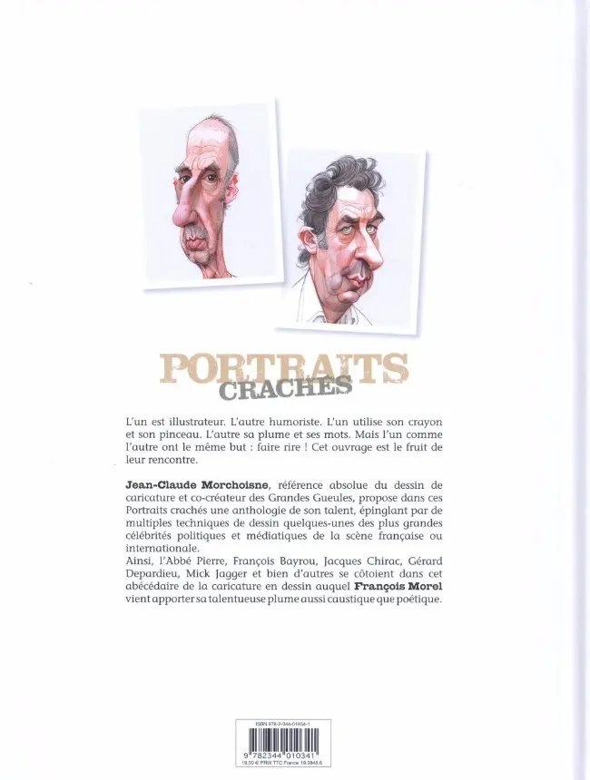 Verso de l'album Portraits crachés - L'abécédaire de nos amis (ou pas)