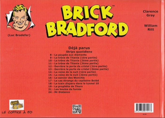 Verso de l'album Brick Bradford Strips quotidiens Tome 21 Les balles de fumée - Le village hurlant - L'héritage du lac