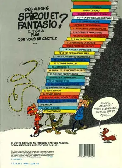 Verso de l'album Spirou et Fantasio Tome 14 Le prisonnier du Bouddha