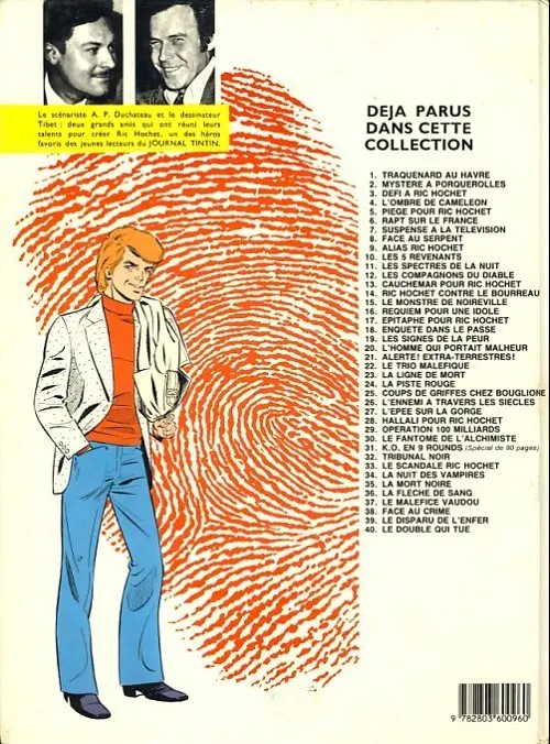 Verso de l'album Ric Hochet Tome 26 L'ennemi à travers les siècles