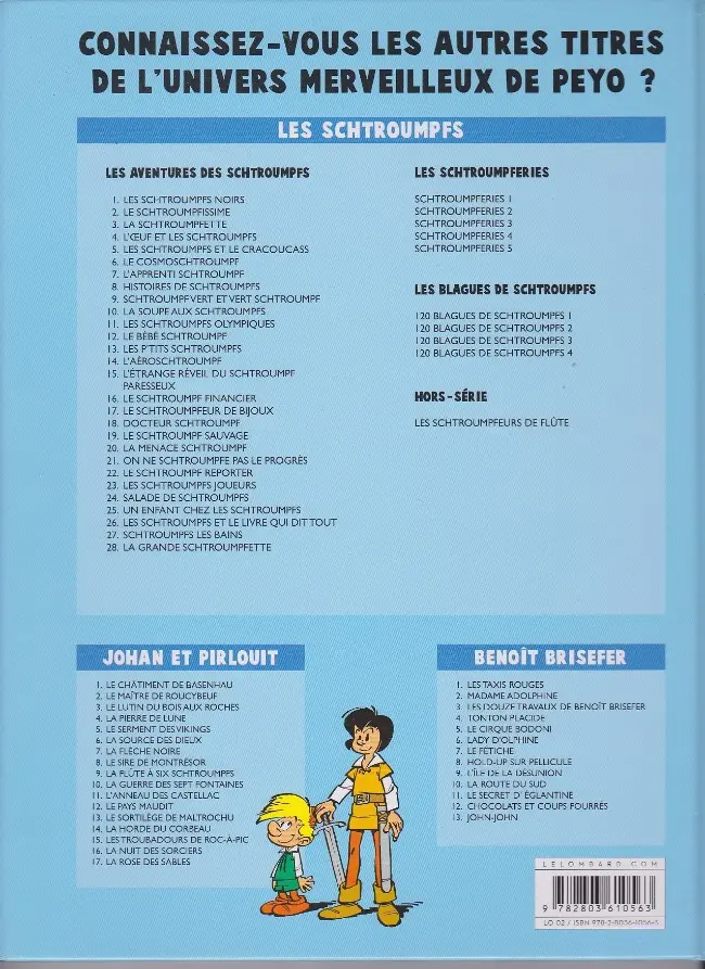 Verso de l'album Johan et Pirlouit Tome 14 La horde du corbeau