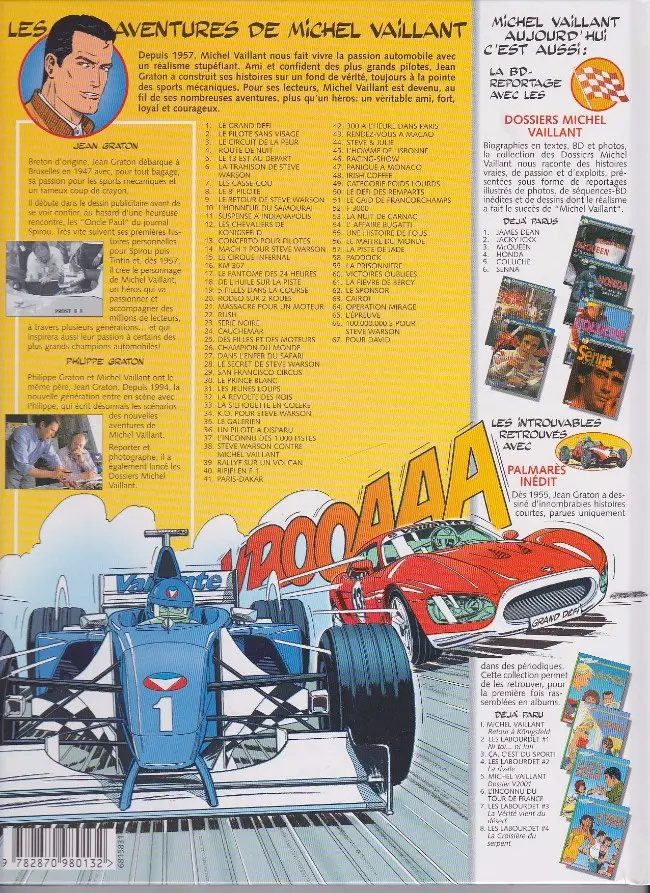 Verso de l'album Michel Vaillant Tome 54 L'affaire Bugatti