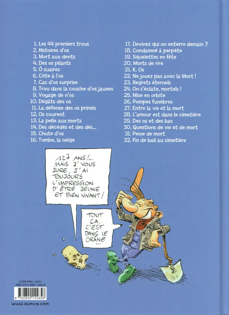 Verso de l'album Pierre Tombal Tome 26 Pompes funèbres