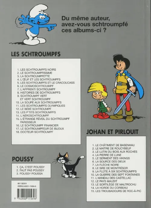 Verso de l'album Les Schtroumpfs Tome 13 Les p'tits Schtroumpfs
