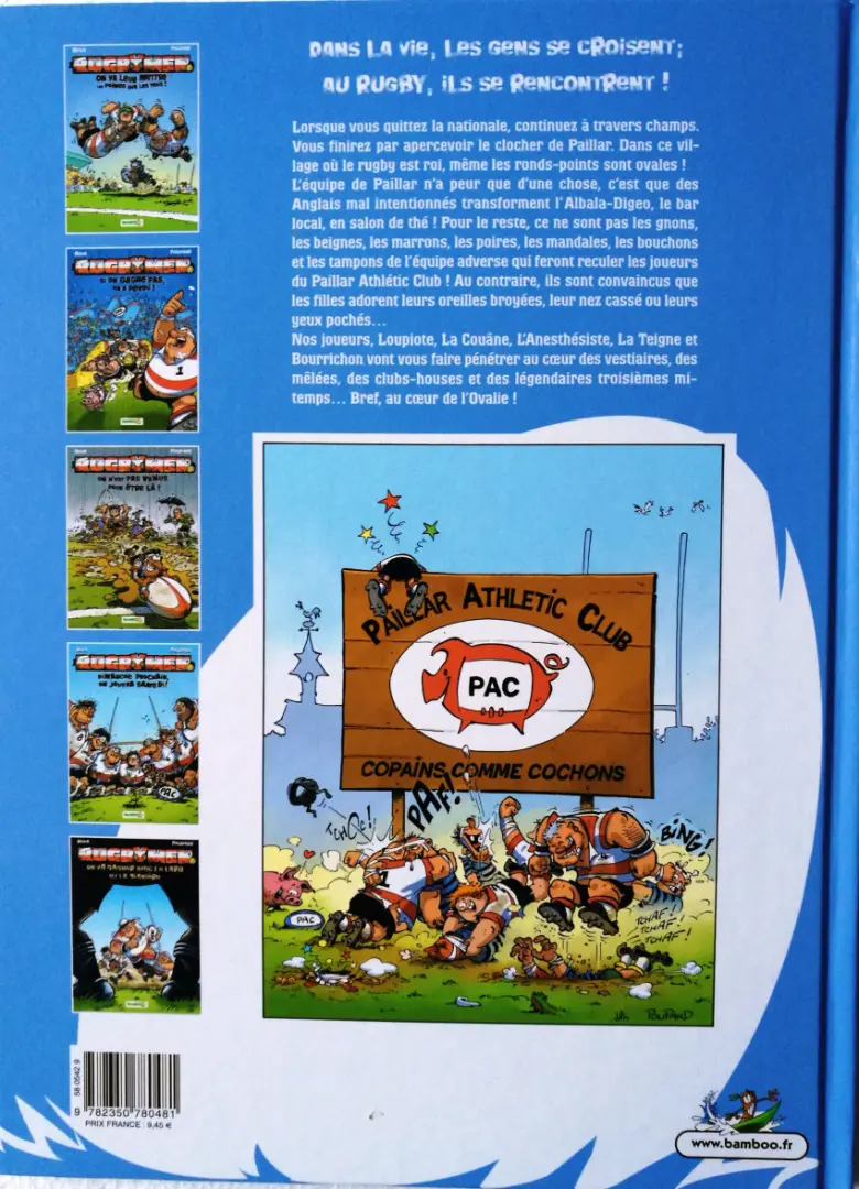 Verso de l'album Les Rugbymen Tome 2