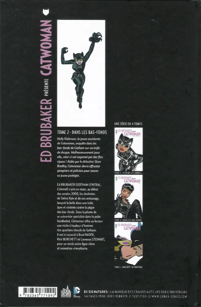 Verso de l'album Catwoman Tome 2 Dans les bas-fonds