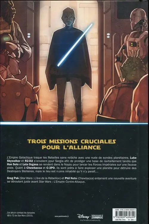 Verso de l'album Star Wars Tome 12 Rebelles et renégats