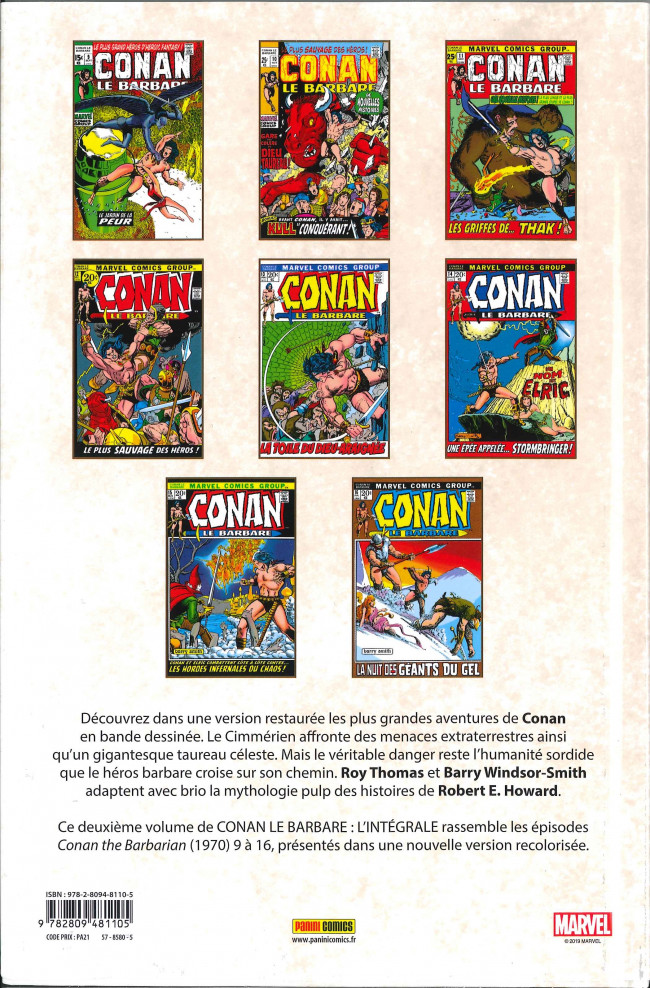 Verso de l'album Conan le barbare : l'intégrale 2 1971-1972