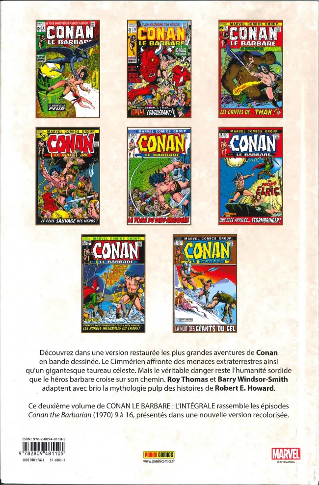 Verso de l'album Conan le barbare : l'intégrale 2 1971-1972