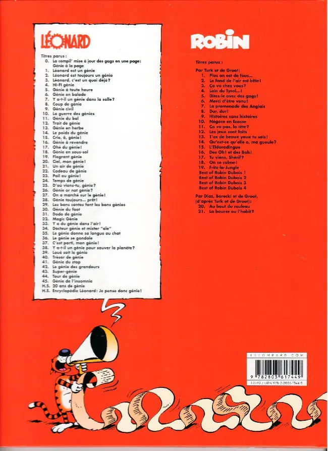 Verso de l'album Léonard Tome 32 Magic Génie