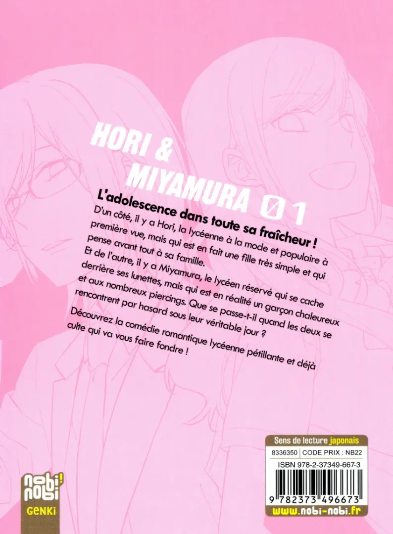 Verso de l'album Horimiya 01
