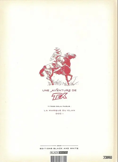 Verso de l'album Tex 2 Doc !