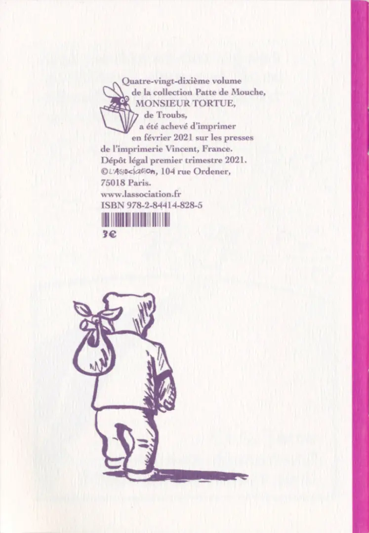 Verso de l'album Monsieur Tortue