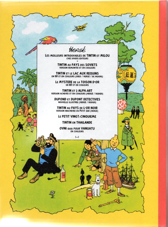 Verso de l'album Tintin Tintin et le mystère de la toison d'or