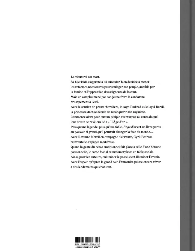 Verso de l'album L'Âge d'or Volume 1