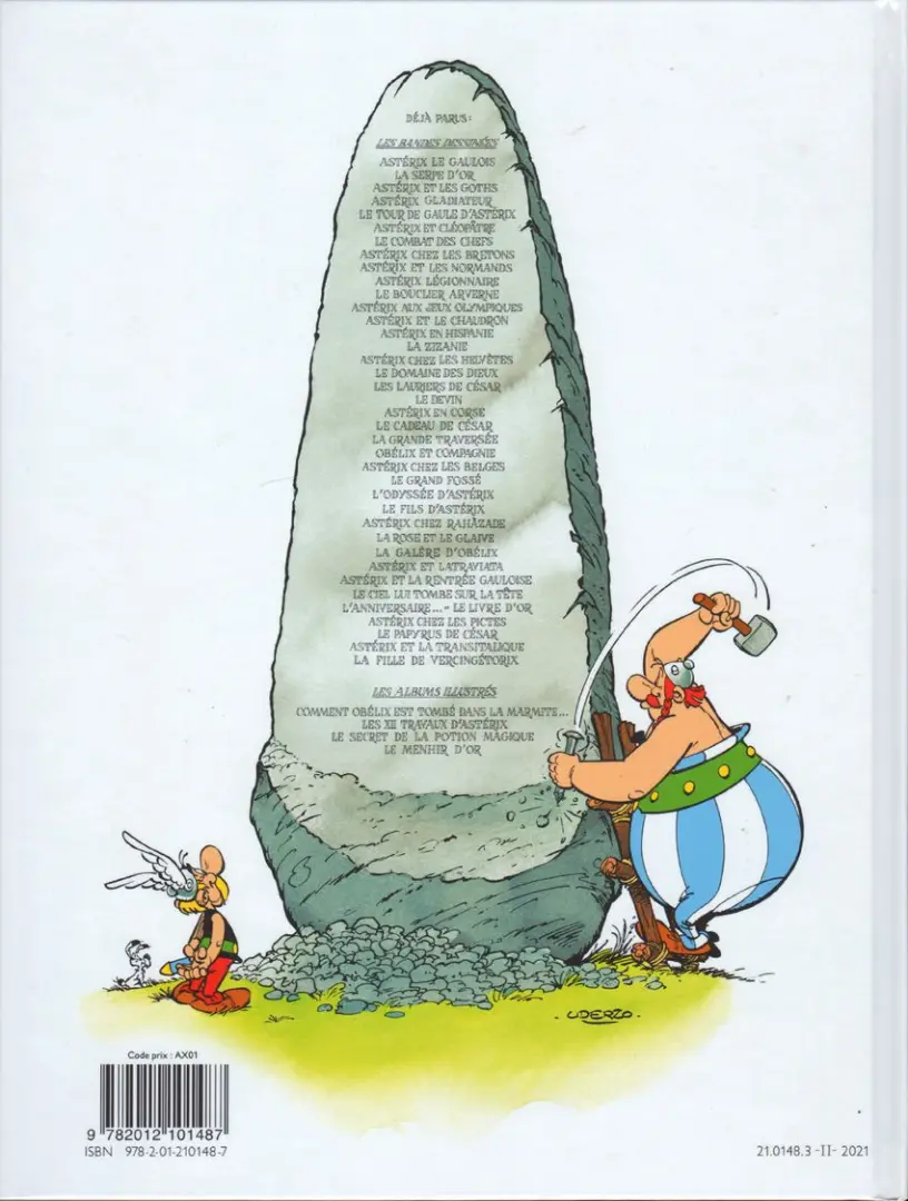 Verso de l'album Astérix Tome 16 Astérix chez les Helvètes