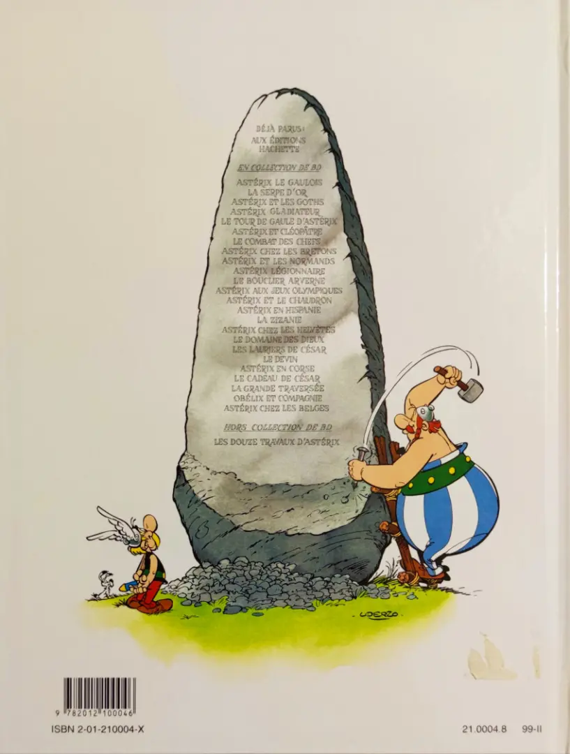 Verso de l'album Astérix Tome 4 Gladiateur