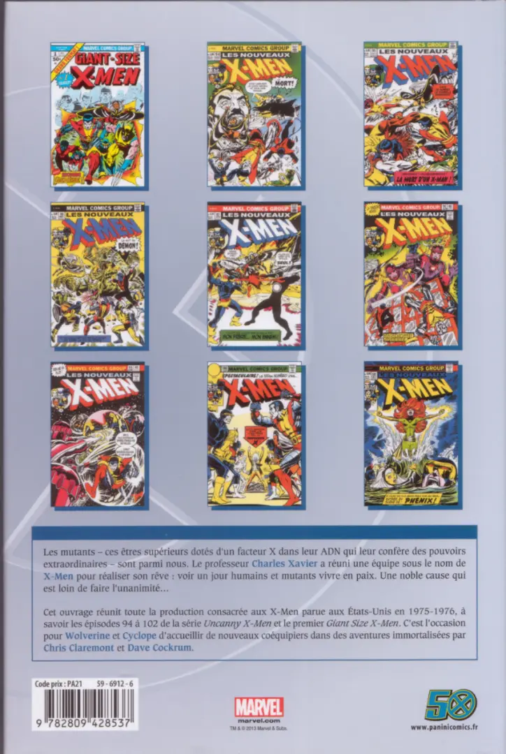 Verso de l'album X-Men L'intégrale Tome 1 1975-1976