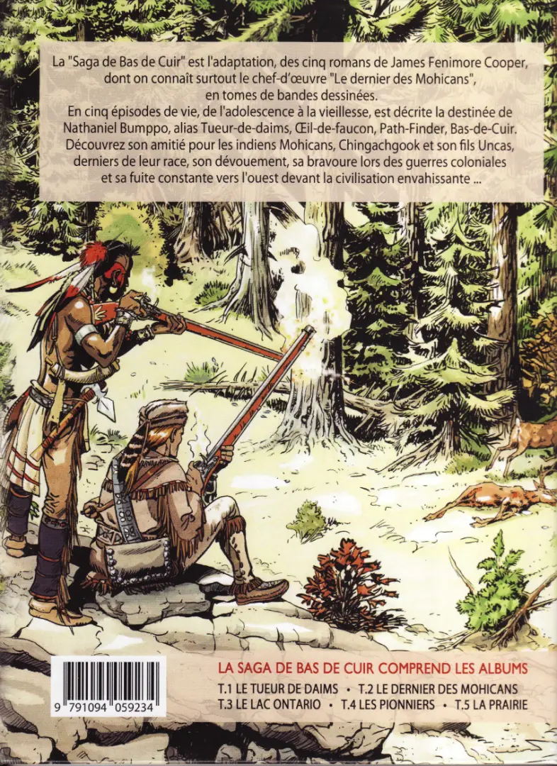 Verso de l'album La saga de Bas de Cuir Tome 1 Le tueur de daims