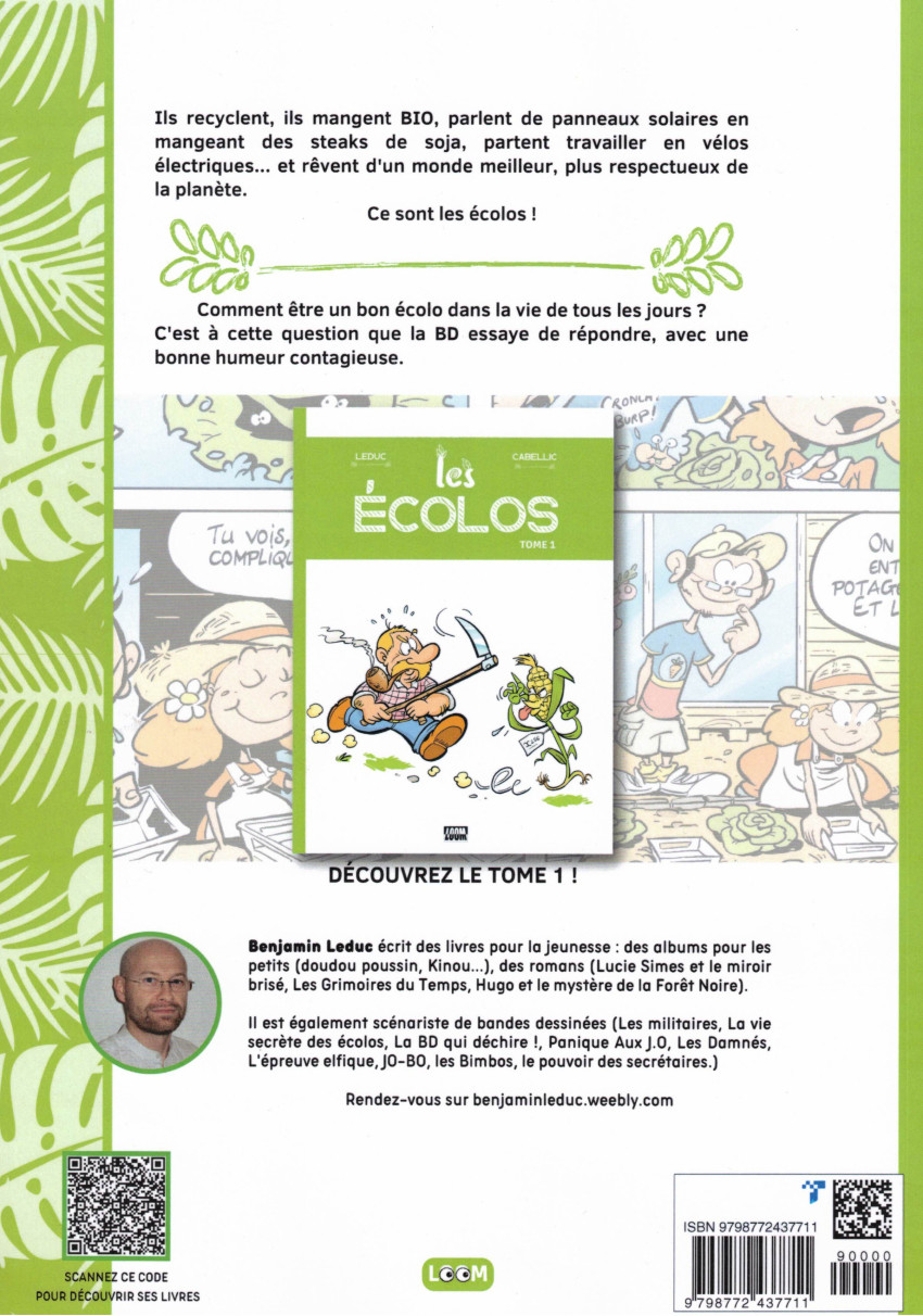 Verso de l'album Les Écolos Tome 2