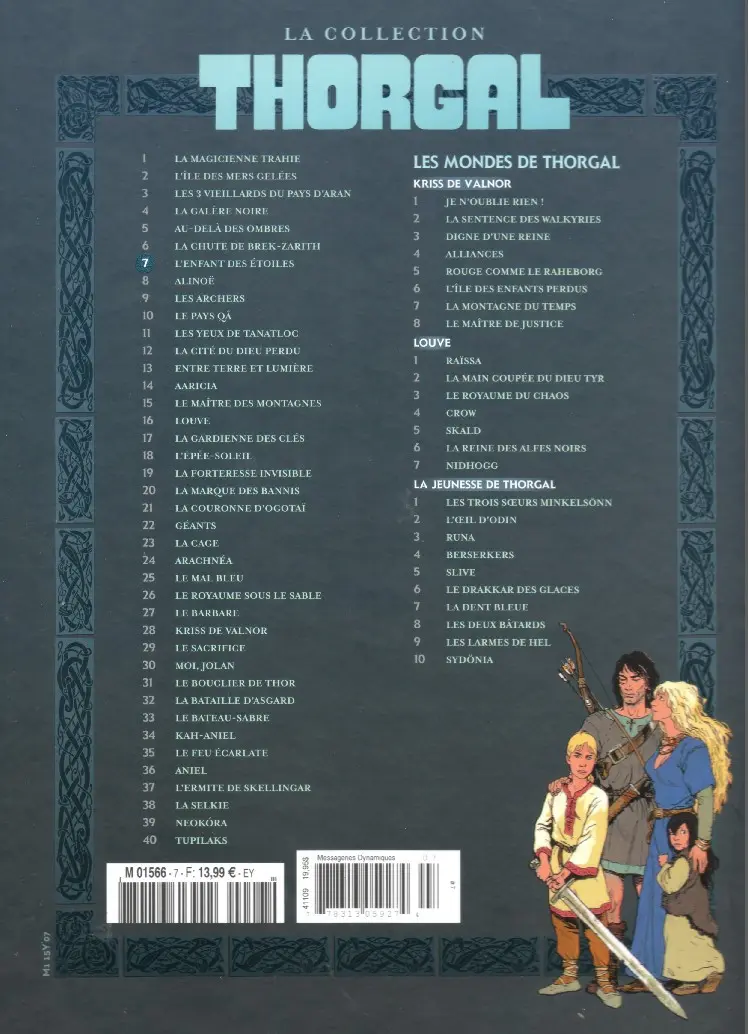 Verso de l'album Thorgal - La collection Tome 7 L'enfant des étoiles