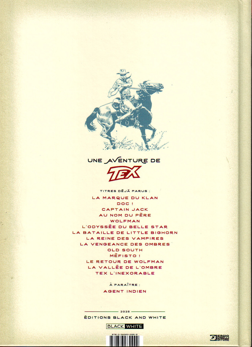 Verso de l'album Tex 14 Tex l'inexorable