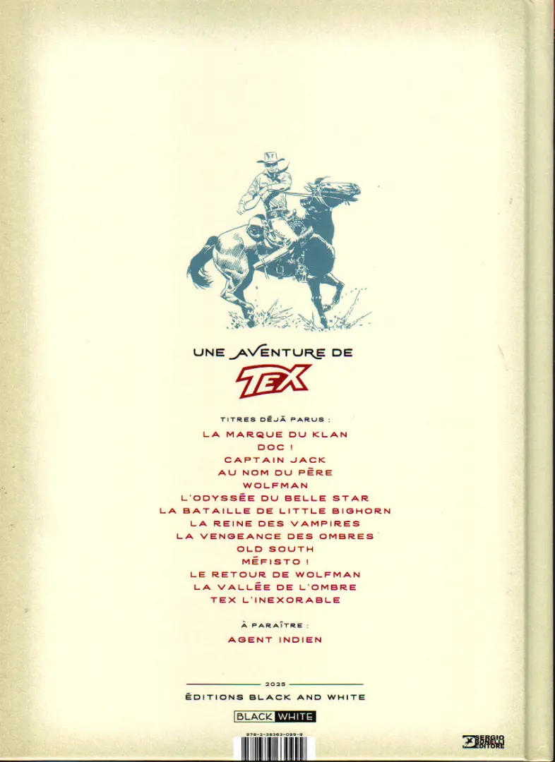 Verso de l'album Tex 14 Tex l'inexorable