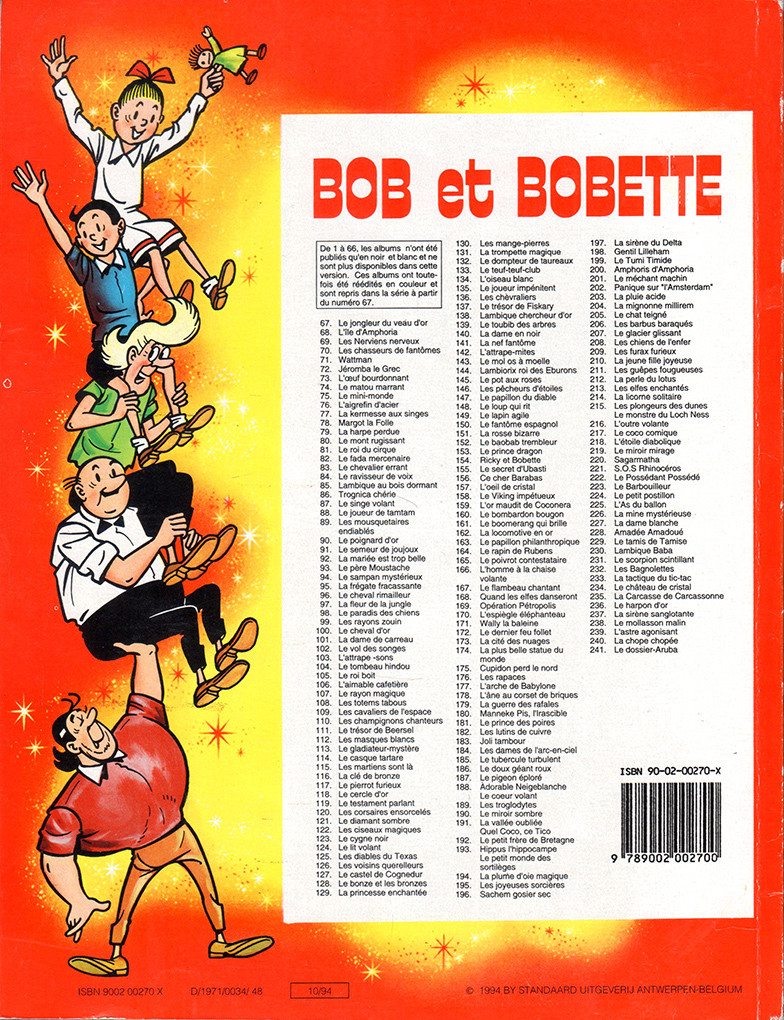 Verso de l'album Bob et Bobette Tome 118 Le cercle d'Or