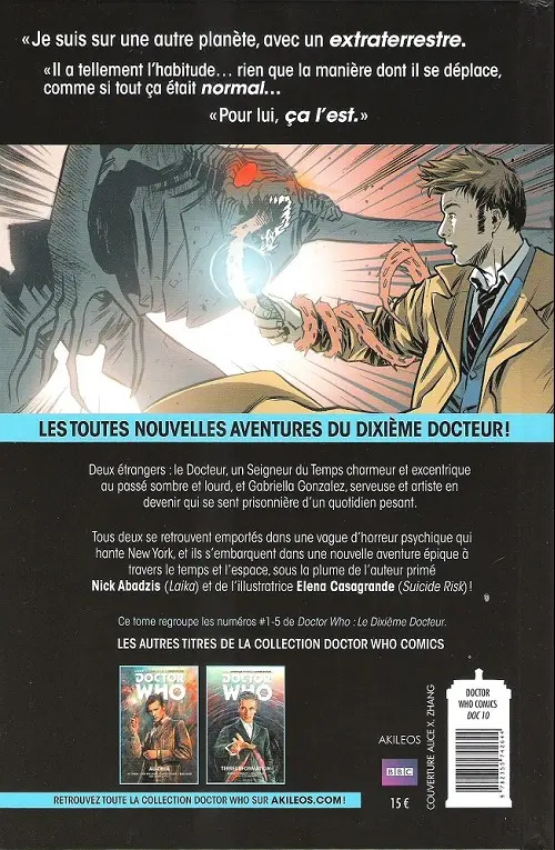 Verso de l'album Doctor Who (Les nouvelles aventures du dixième docteur) Tome 1 Les révolutions de la terreur