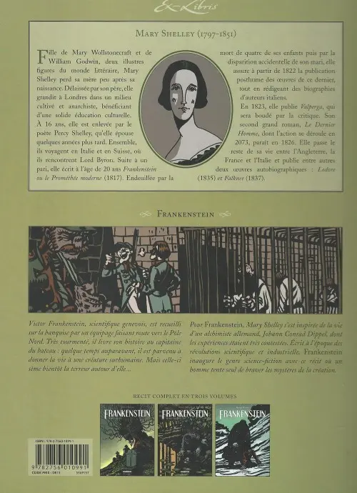 Verso de l'album Frankenstein Volume 3