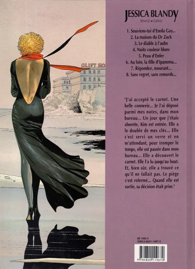 Verso de l'album Jessica Blandy Tome 8 Sans regret, sans remords...