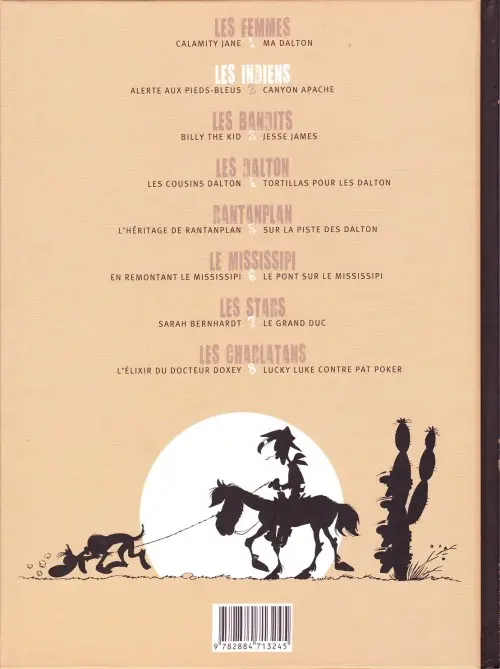 Verso de l'album Deux aventures de Lucky Luke Tome 2 Les Indiens