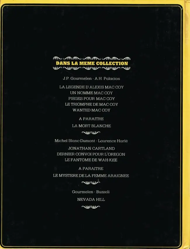Verso de l'album Mac Coy Tome 5 Wanted Mac Coy