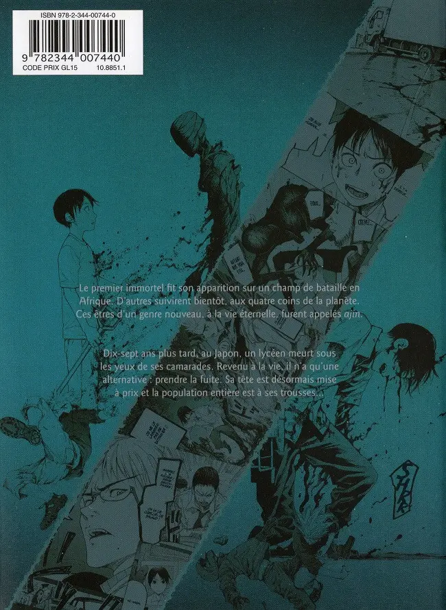 Verso de l'album Ajin : Semi-Humain 1