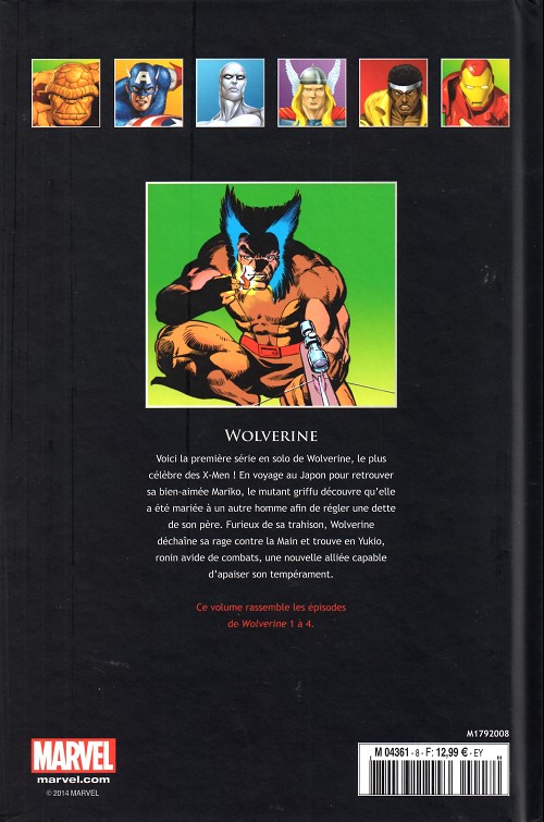Verso de l'album Marvel Comics - La collection de référence Tome 8 Wolverine