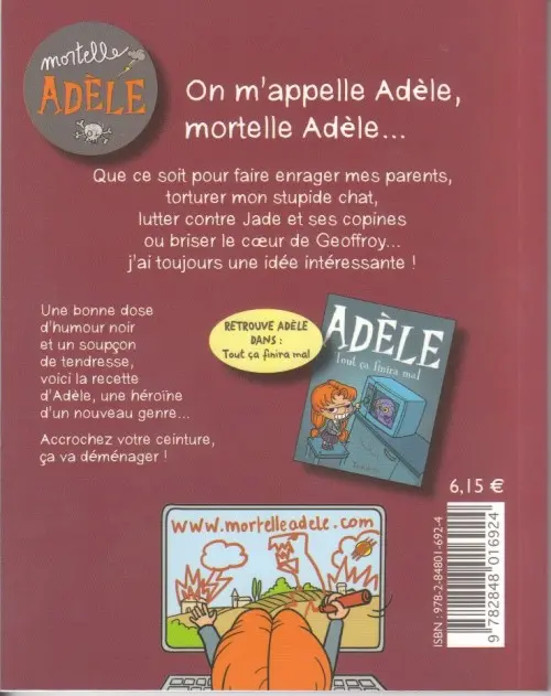 Verso de l'album Mortelle Adèle Tome 2 L'enfer, c'est les autres