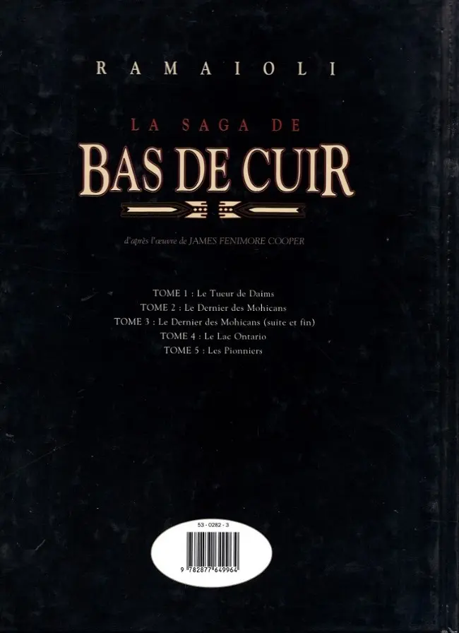 Verso de l'album La saga de Bas de Cuir Tome 5 Les pionniers
