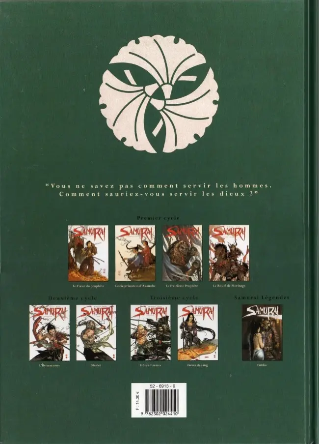 Verso de l'album Samurai Légendes Tome 1 Furiko