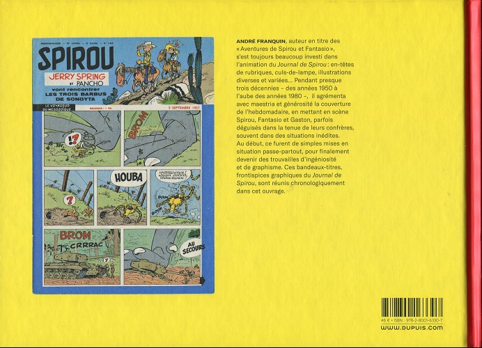 Verso de l'album Le journal de Spirou Les bandeaux-titres du journal Spirou - 1953-1960