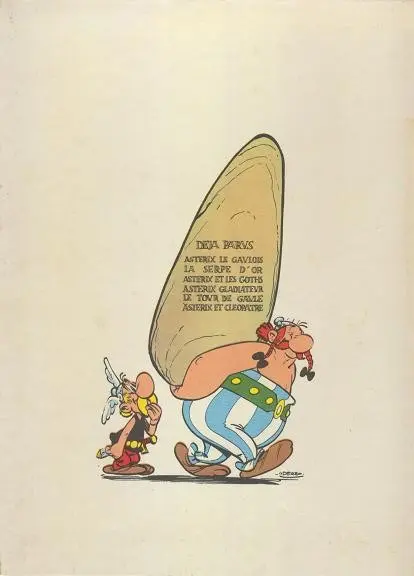 Verso de l'album Astérix Tome 1 Astérix le gaulois
